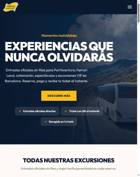 Website design for Holiday Assistant – Tourism · Barcelona, Spain