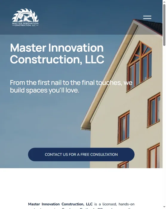 Website design for Master Innovation Construction – General Contractor · USA