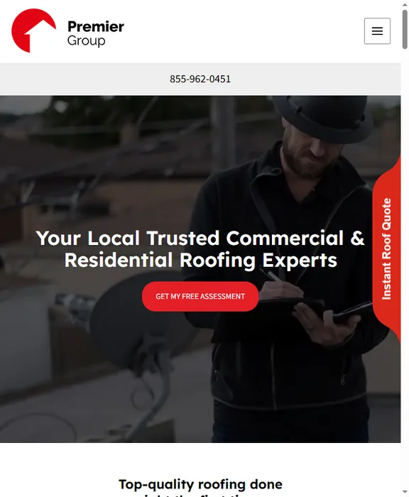 Website design for Premier Group – Roofing · Chicago, IL & Florida